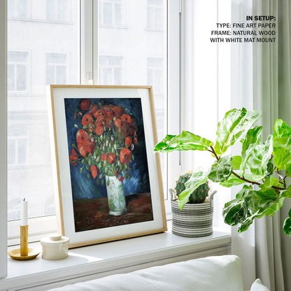 Vase with Poppies, Vincent Van Gogh Painting