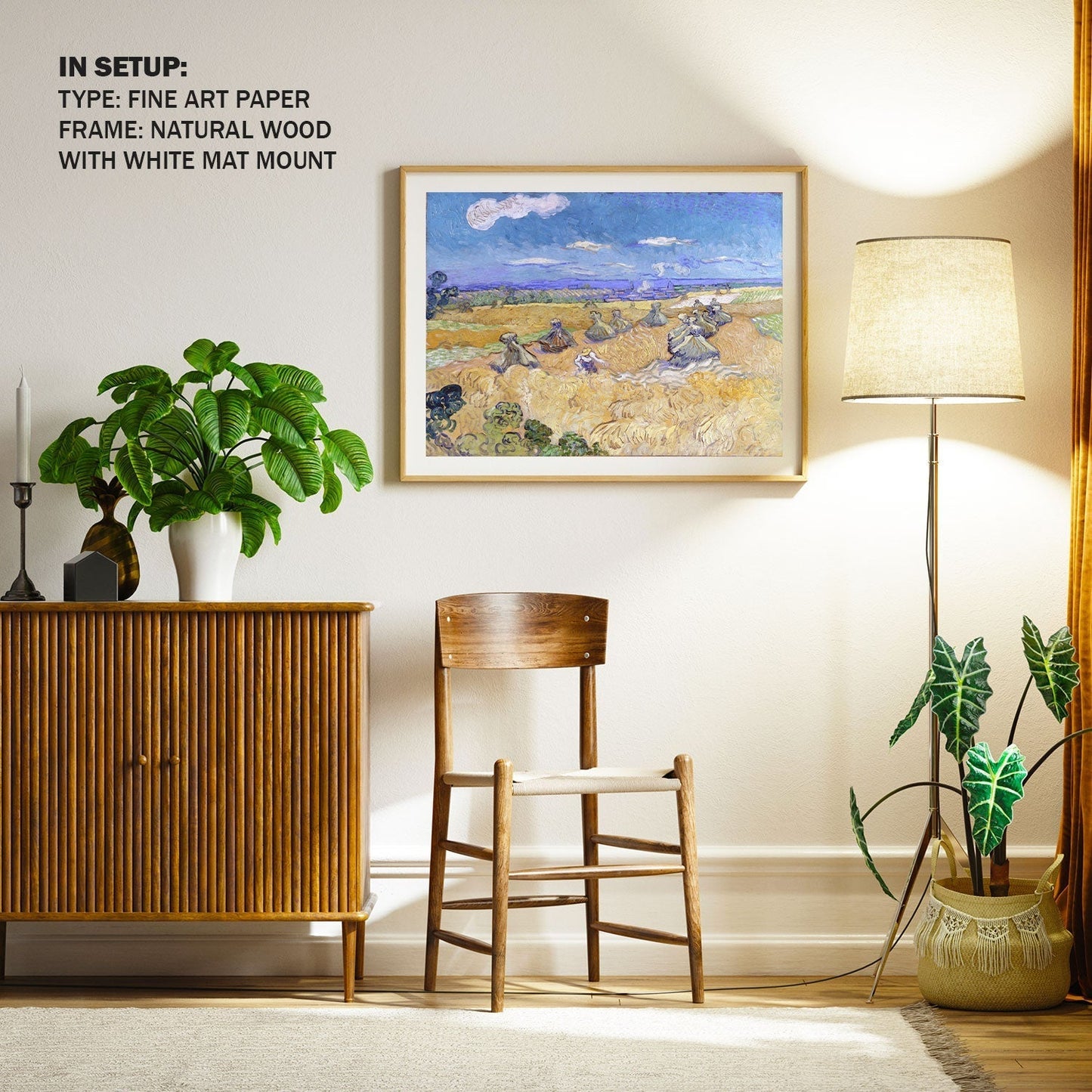 Wheat Fields with Reaper Auvers, Van Gogh Painting