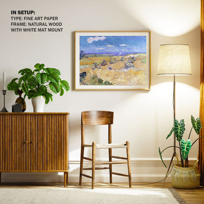 Wheat Fields with Reaper Auvers, Van Gogh Painting