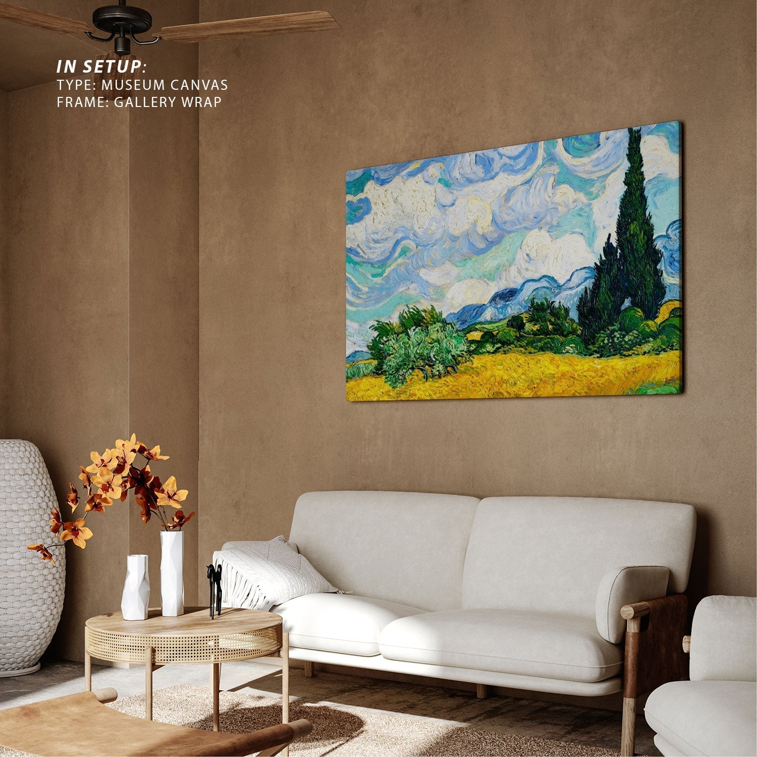 Wheat Field with Cypresses by Vincent Van Gogh, Big Canvas Paintings