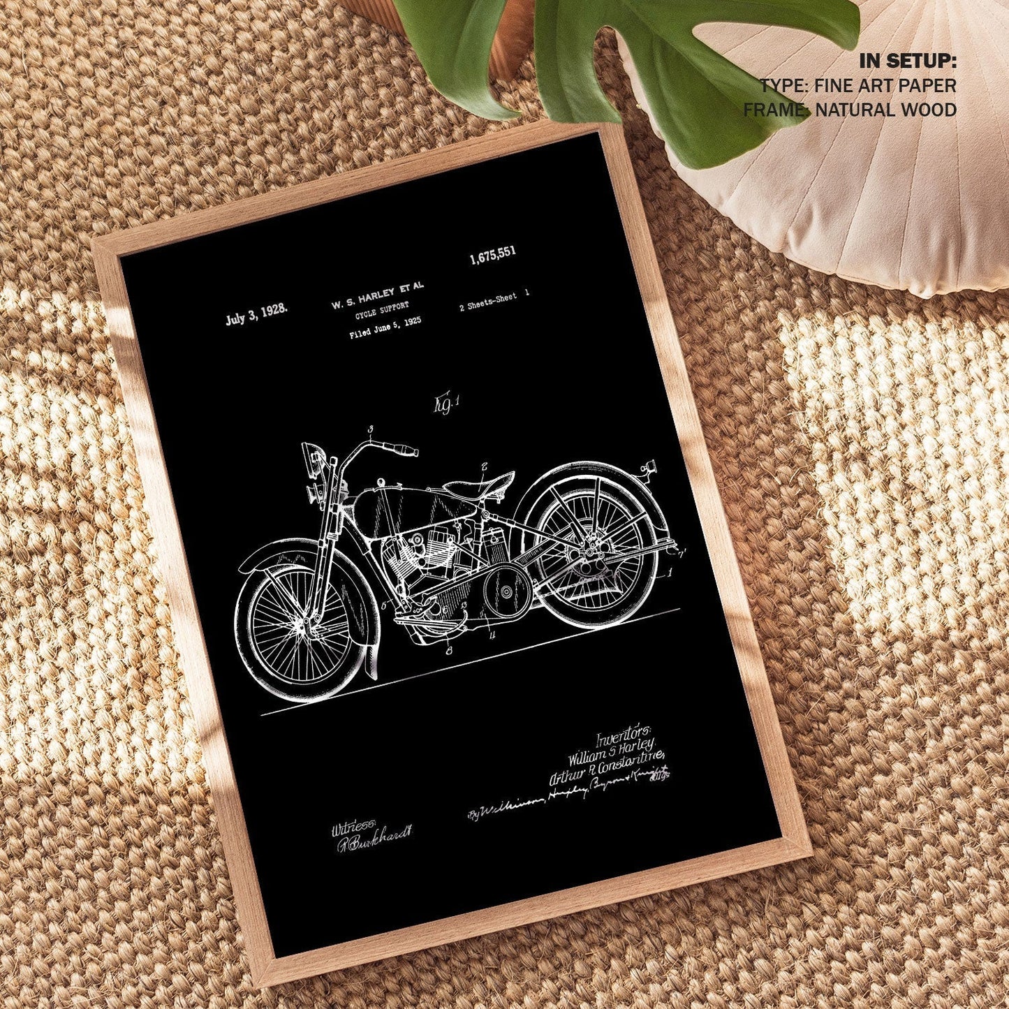 Motorcycle, Blueprint Patent Art