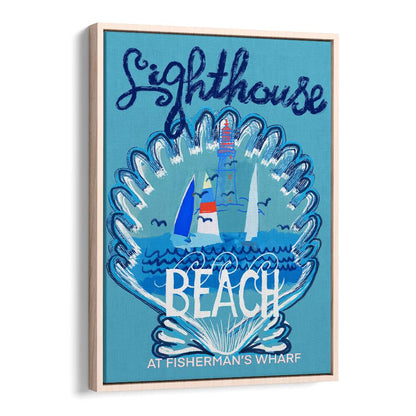 Bright and vibrant LIGHTHOUSE II, BEACH PAINTINGS showcasing coastal scenery, perfect for beach lovers' homes.
