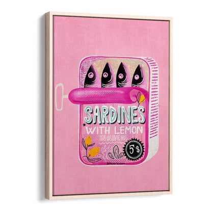Transform your decor with the SARDINES TIN CAN PINK, KITCHEN POSTERS by Baroo Bloom, adding vibrant charm to your space.