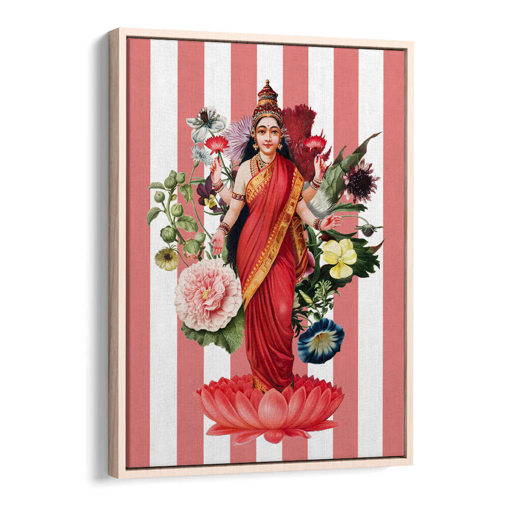 LAKSHMI A FLORAL TRIBUTE , INDIAN ART PAINTINGS