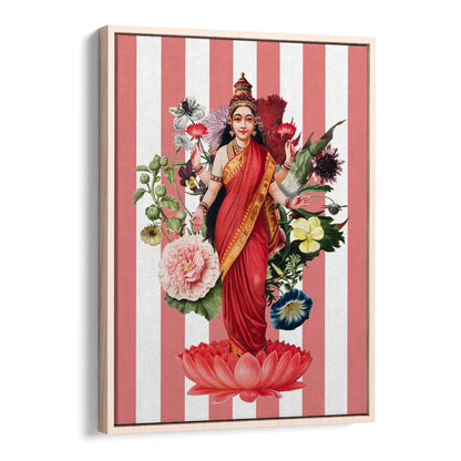 LAKSHMI A FLORAL TRIBUTE , INDIAN ART PAINTINGS