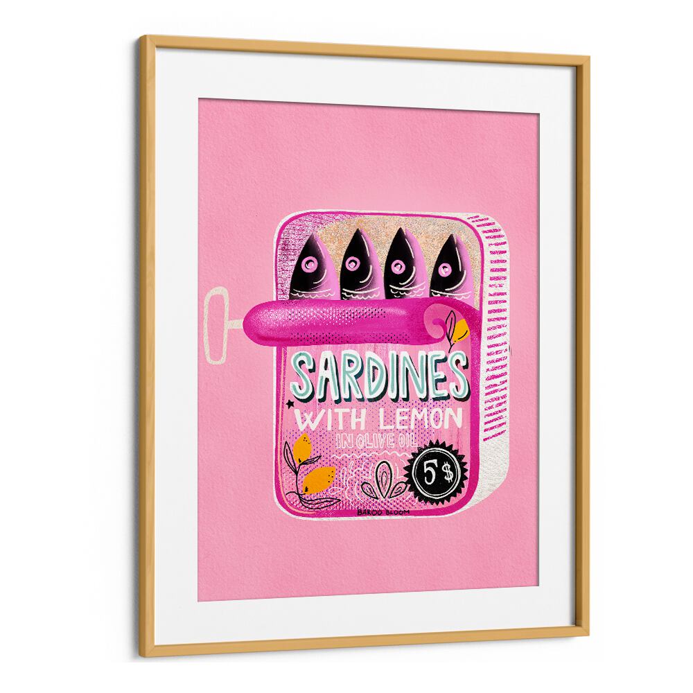 Brighten your home with the SARDINES TIN CAN PINK, KITCHEN POSTERS by Baroo Bloom, adding vibrant charm to any space.