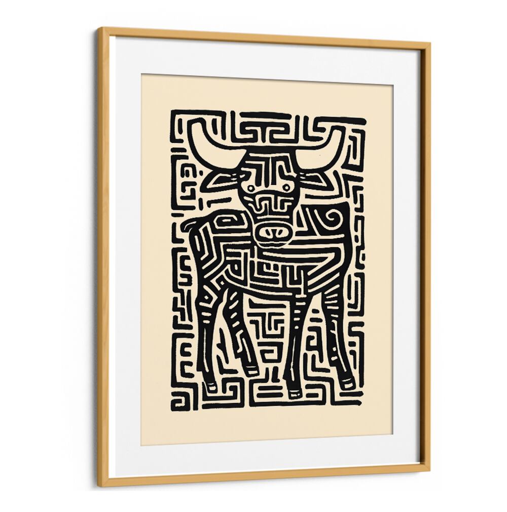 Stylish TAURUS NO II, ZODIAC poster featuring intricate bull design, perfect for any art lover's space.