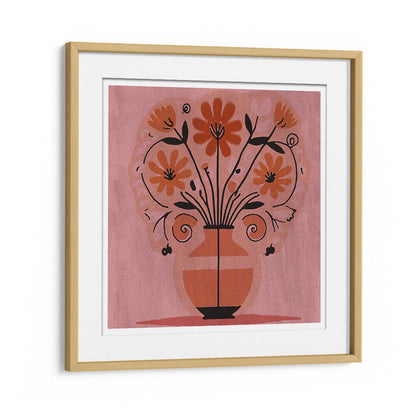 ABSTRACT FLOWERS IN A VAS , FLORAL FLOWER PAINTINGS