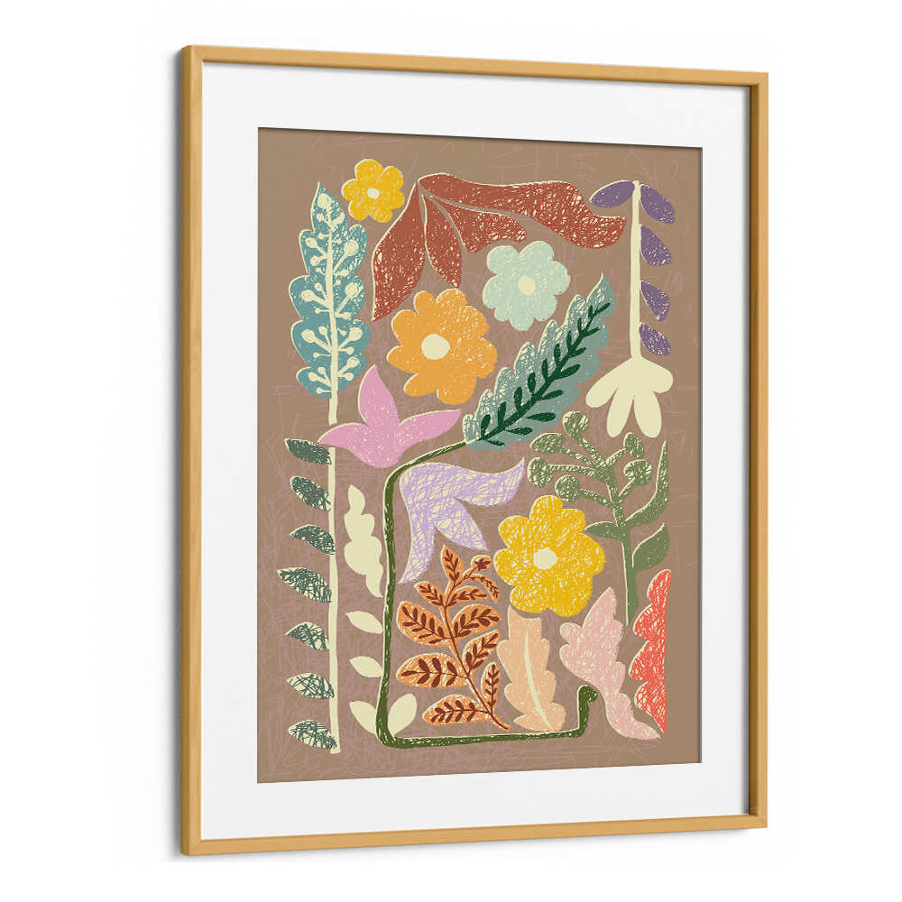 Bright and colorful Earthy Tones, Floral Flower Paintings enhance any space with vibrant abstract floral designs.