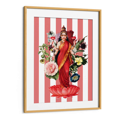 LAKSHMI A FLORAL TRIBUTE , INDIAN ART PAINTINGS