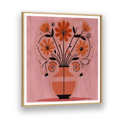 ABSTRACT FLOWERS IN A VAS , FLORAL FLOWER PAINTINGS