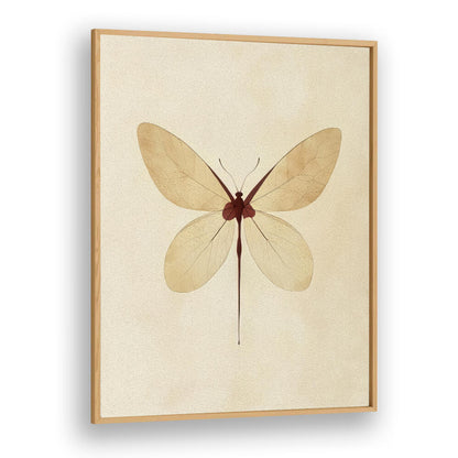 BEIGE BUTTERFLY WALL ART , FLORAL FLOWER PAINTINGS