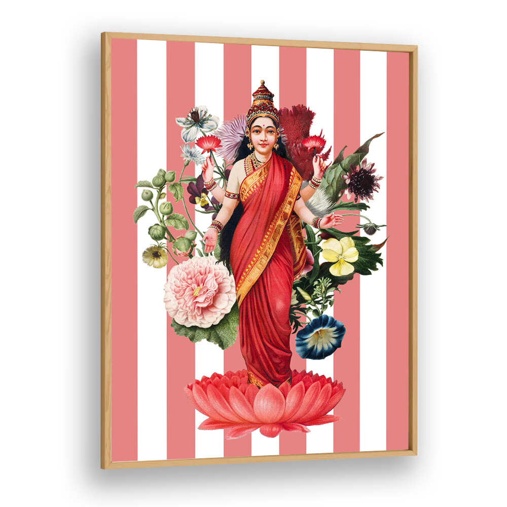 LAKSHMI A FLORAL TRIBUTE , INDIAN ART PAINTINGS