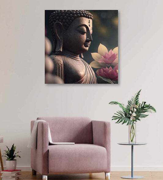 Radiant Buddha Canvas Painting for Uplifting Energy