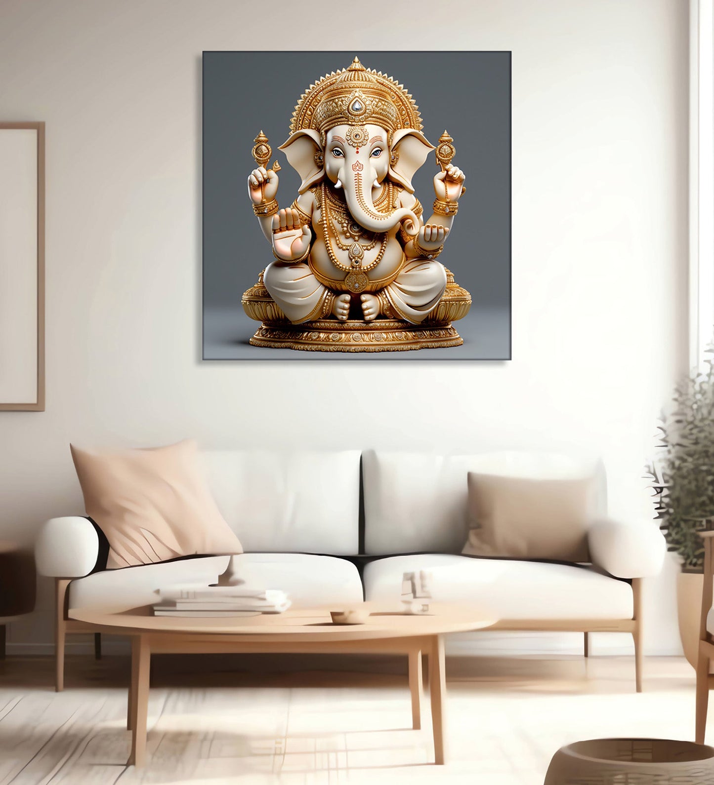 Bring Blessings Home: Stunning Ganesh Canvas Print Painting for Every Devotee