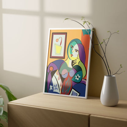 Colorful Abstract Woman, Pablo Picasso Style Painting