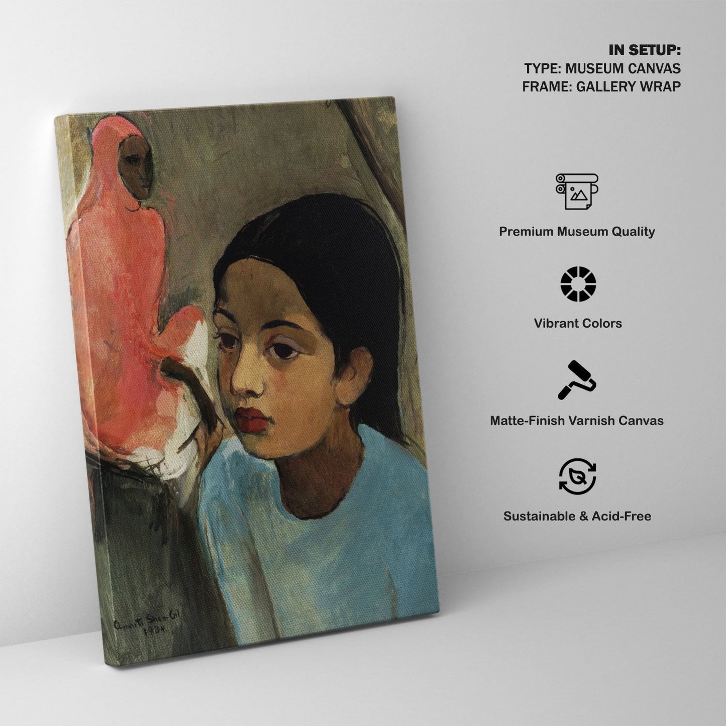 The Little Girl in Blue, Amrita Sher Gil Paintings