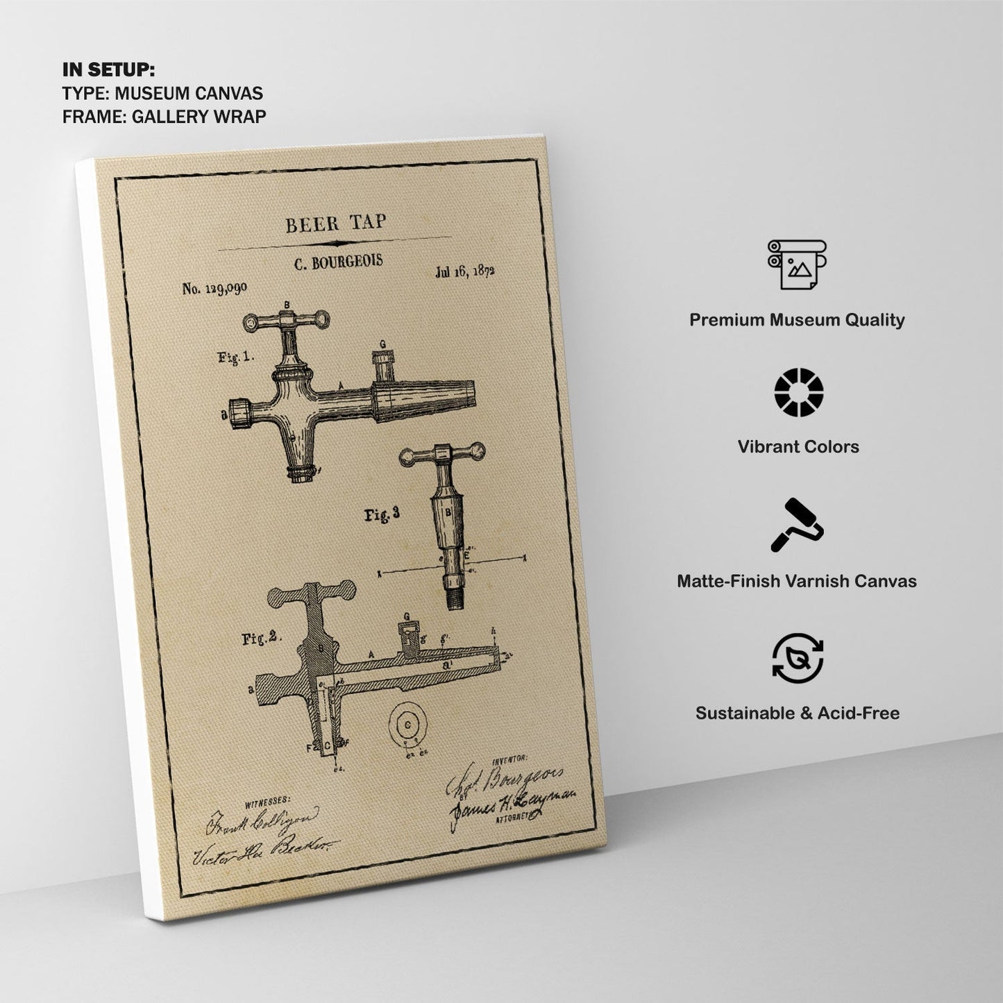 Beer Tap, Blueprint Patent Art
