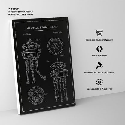 Chalk Imperial Probe Droid, Blueprint Patent Art