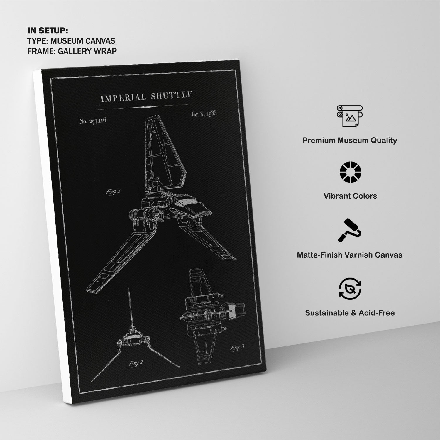 Chalk Imperial Shuttle, Blueprint Patent Art
