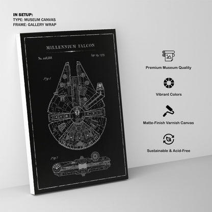Chalk Millennium Falcon, Blueprint Patent Art
