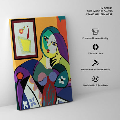 Colorful Abstract Woman, Pablo Picasso Style Painting