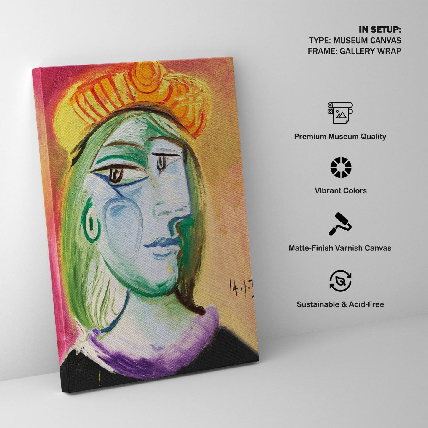 Femme au beret 1, Pablo Picasso Painting