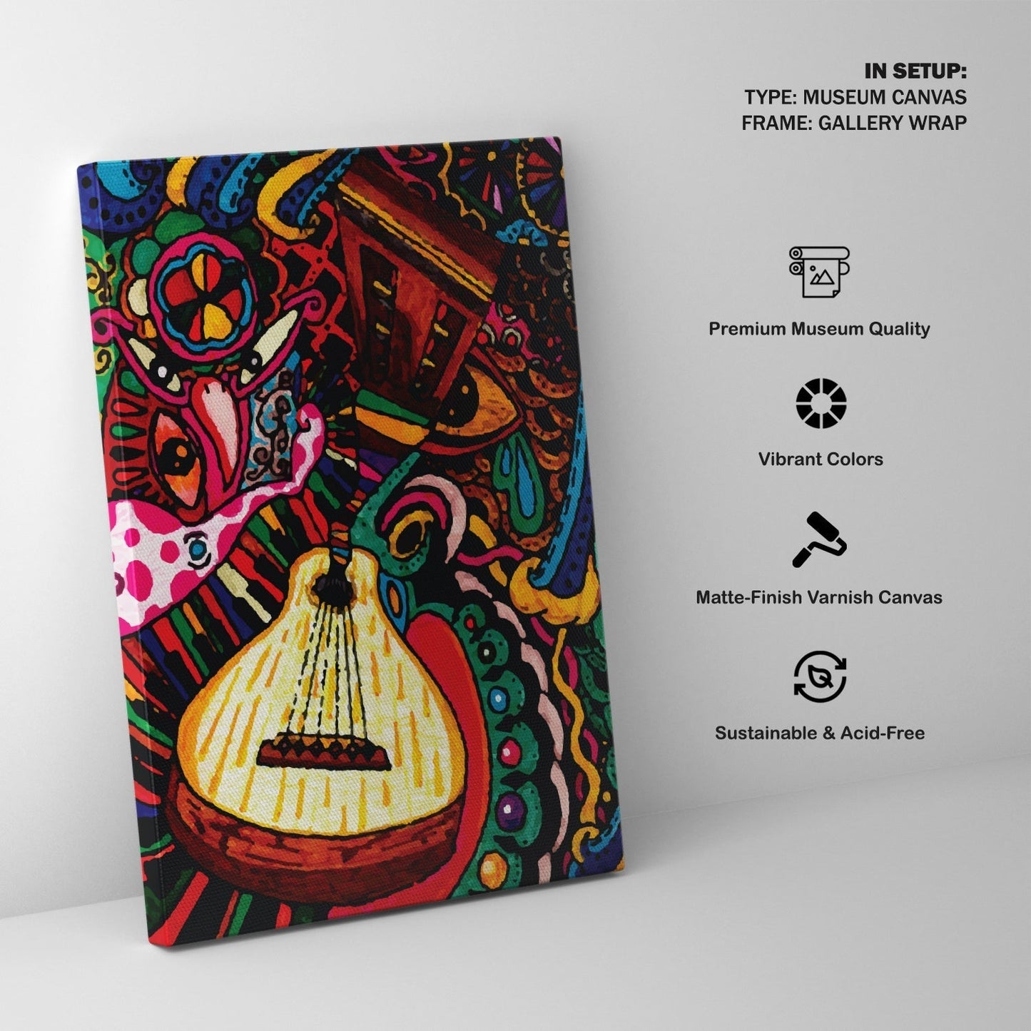 Guitar Pablo Picasso Inspired Painting, Pablo Picasso Painting