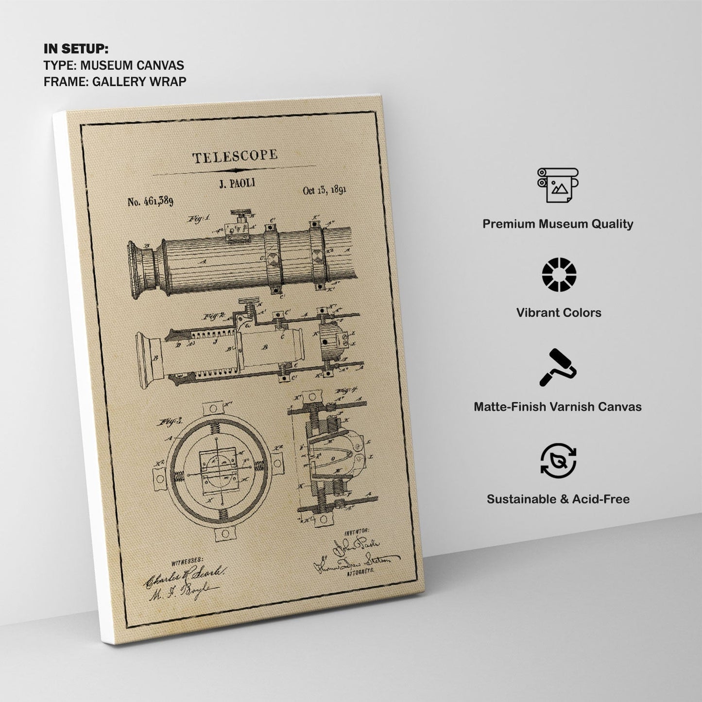 Telescope, Blueprint Patent Art