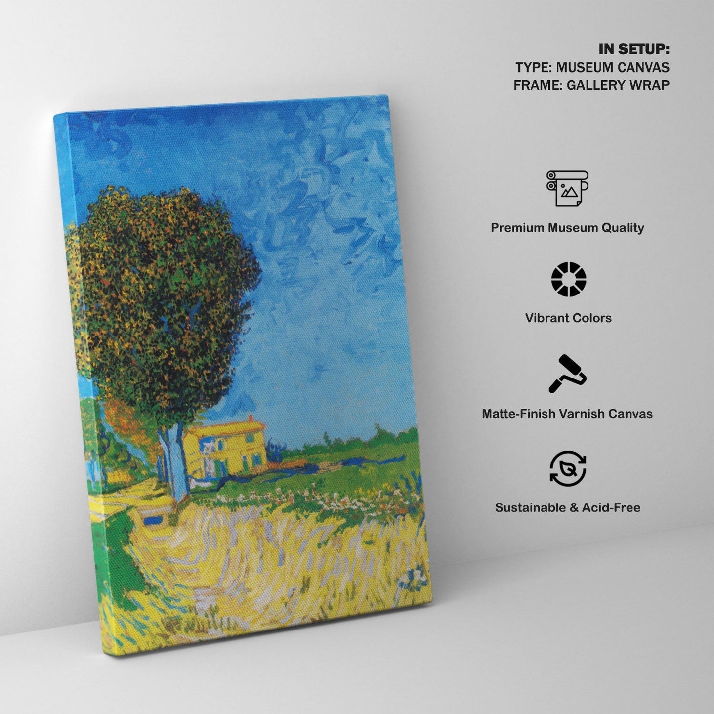 Avenue at Arles with houses, Vincent Van Gogh Painting