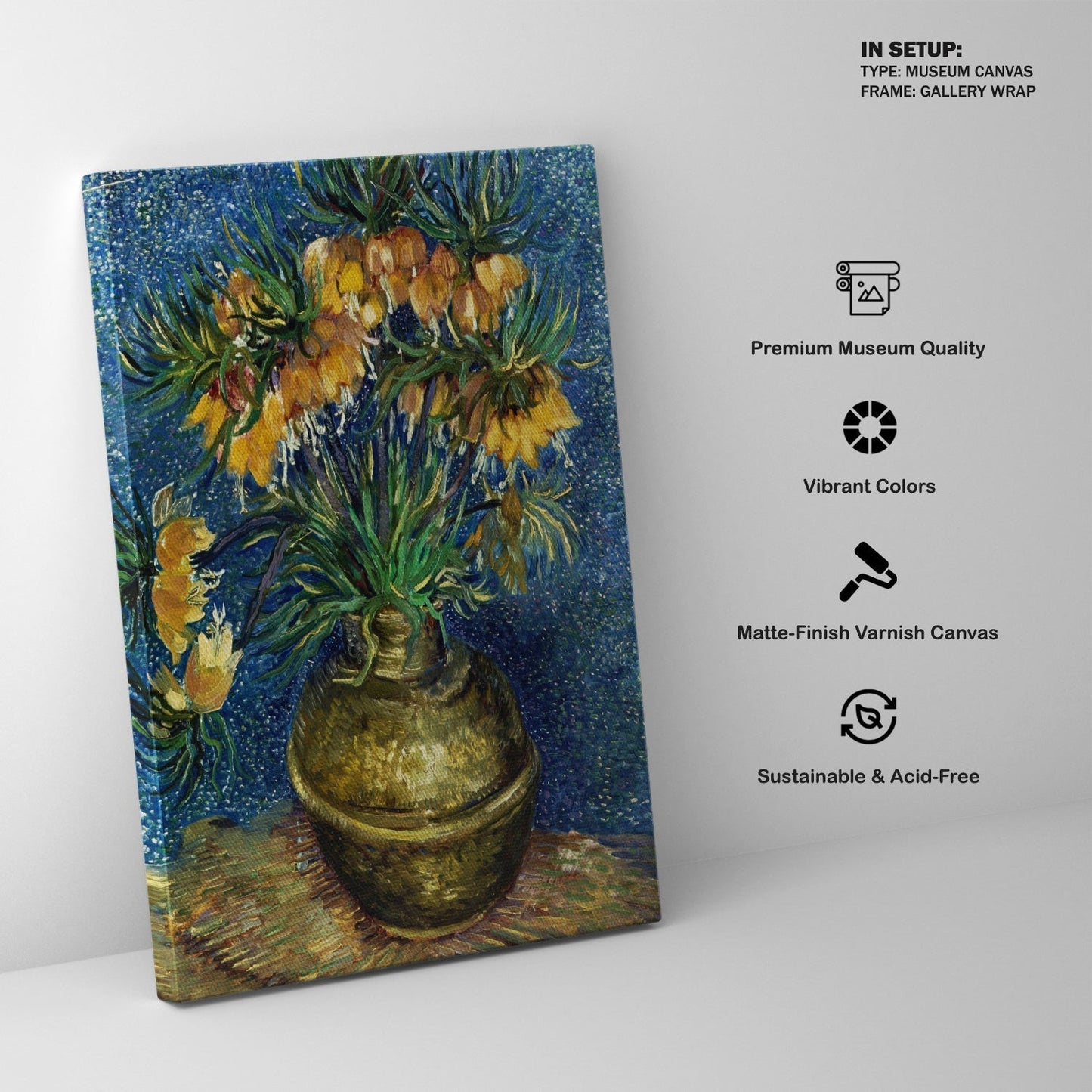 Imperial Fritillaries in a Copper Vase 2, Vincent Van Gogh Painting