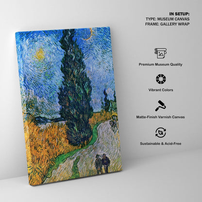 Road with Cypress and Star, Vincent Van Gogh Painting