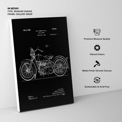 Motorcycle, Blueprint Patent Art