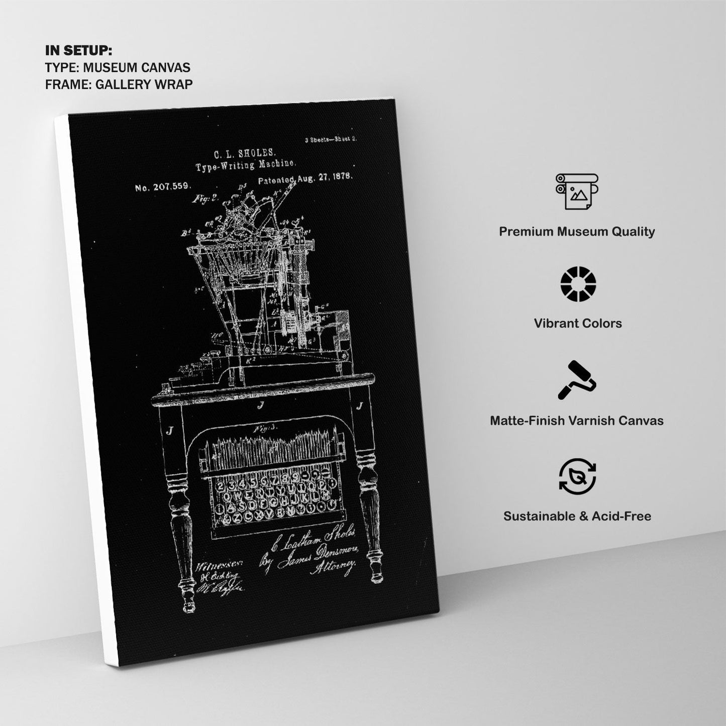 Qwerty keyboard, Blueprint Patent Art