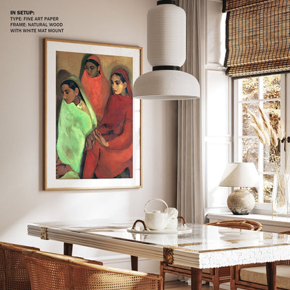 Group of Three Girls, Amrita Sher Gil Paintings