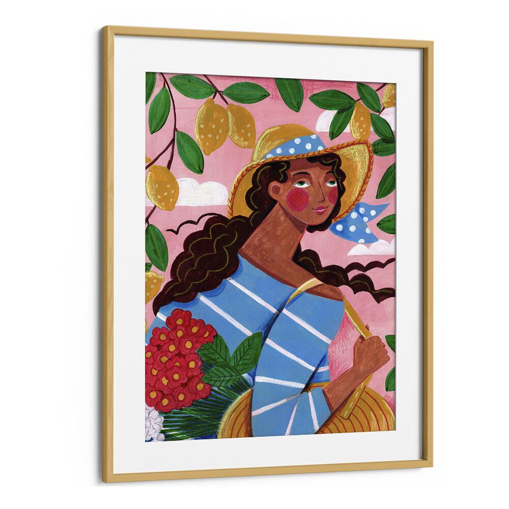 Vibrant portrait of a woman in Italy surrounded by lush foliage, capturing the essence of Amalfi Coast charm.