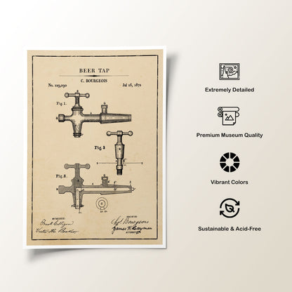 Beer Tap, Blueprint Patent Art
