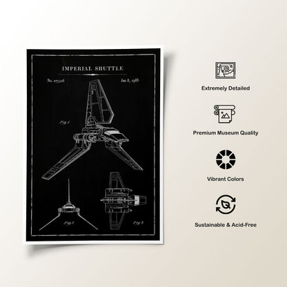Chalk Imperial Shuttle, Blueprint Patent Art