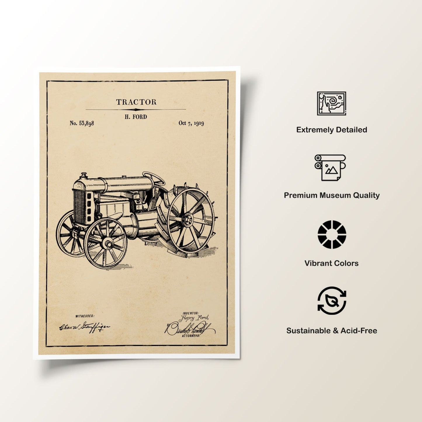 Tractor, Blueprint Patent Art