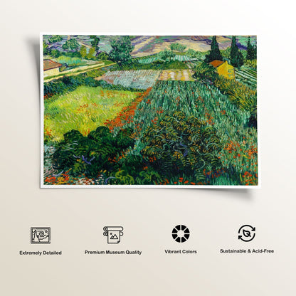 Field with Poppies 1889, Van Gogh Painting