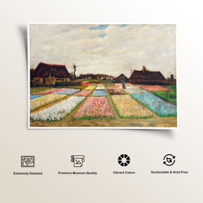 Flower Beds in Holland, Van Gogh Painting