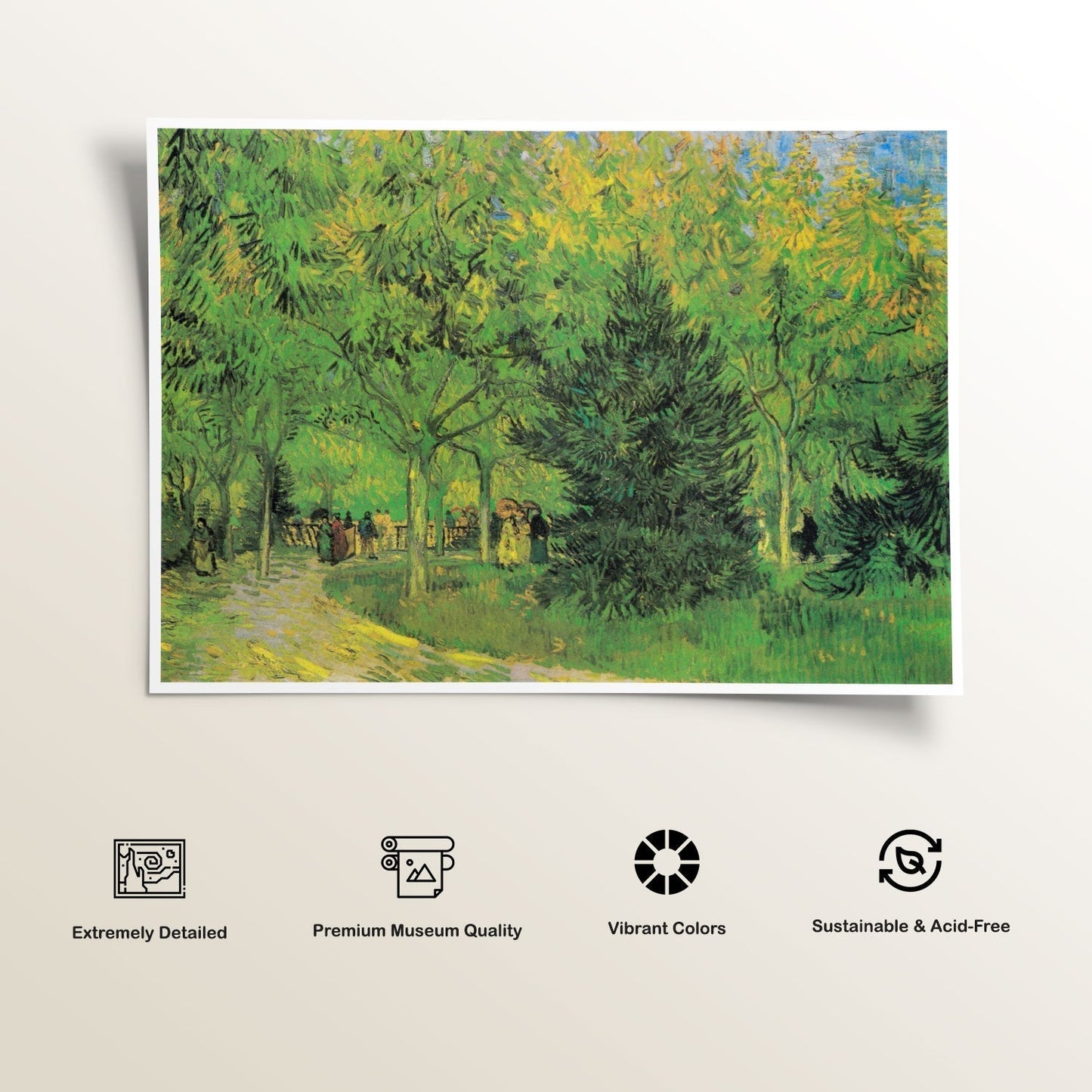 Path in the Park of Arles with Walkers, Van Gogh Painting