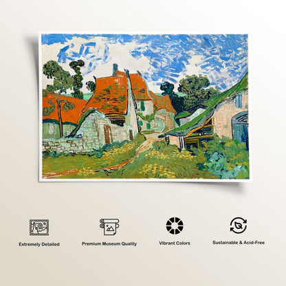 Street in Auvers sur Oise, Van Gogh Painting