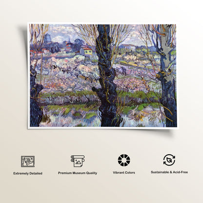 View of Arles Orchards, Van Gogh Painting