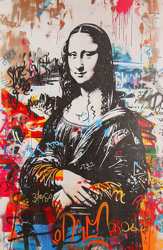 Mona Lisa Meets Urban Canvas: A Graffiti Renaissance Fusion Wall Poster