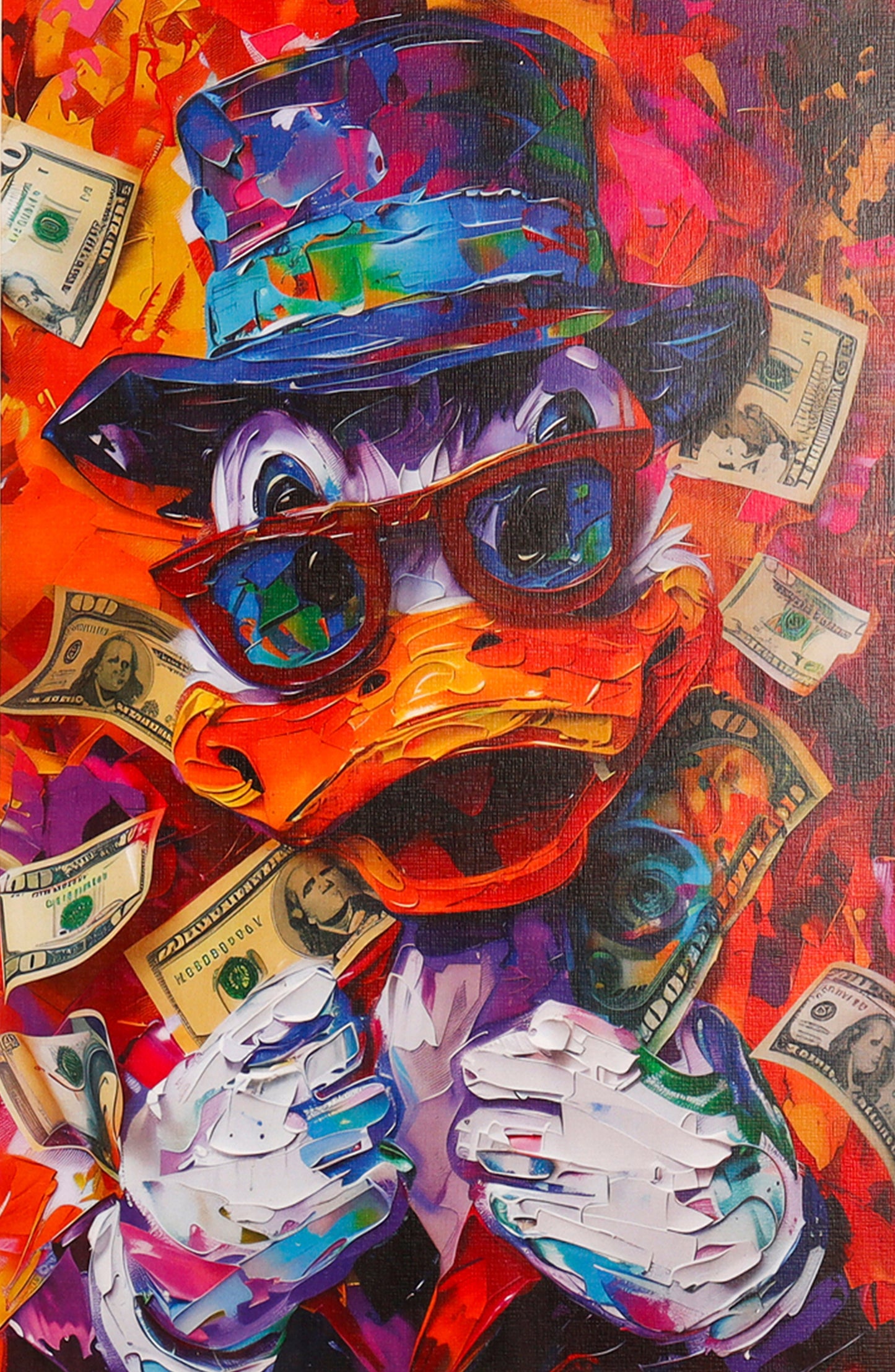 Wealthy Duck's High Life: A Bold, Colorful Portrait Wall Poster