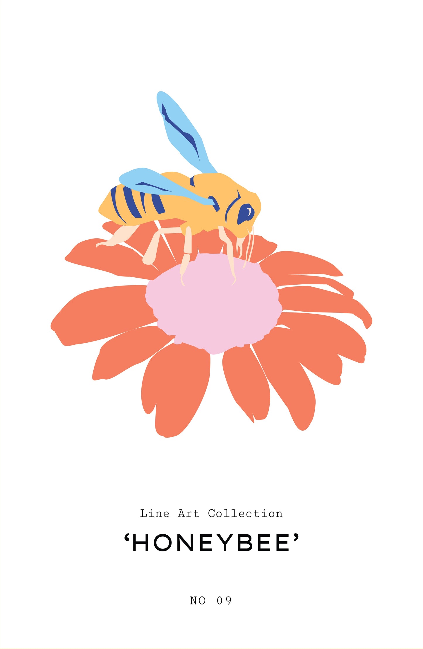 Bee on a Sunflower Wall Poster