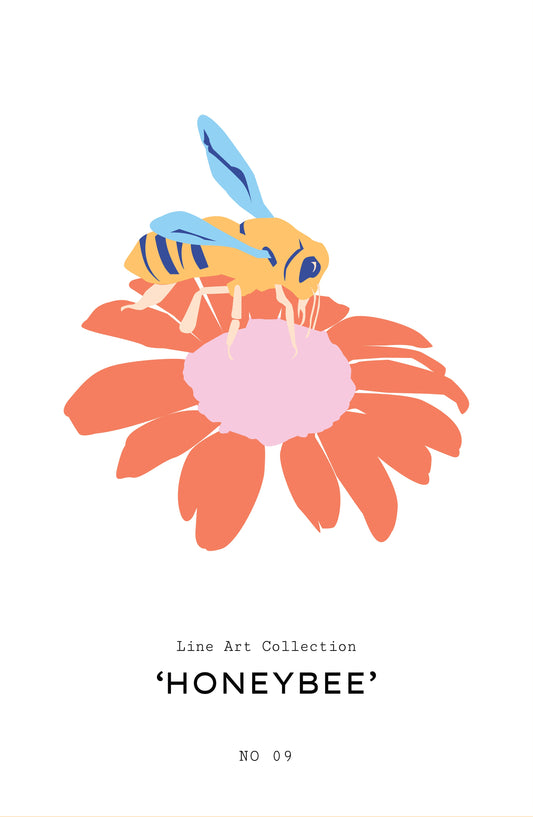 Bee on a Sunflower Wall Poster