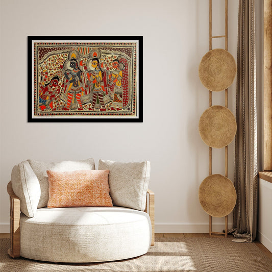 Ram Laxman Madhubani Painting, Framed Art