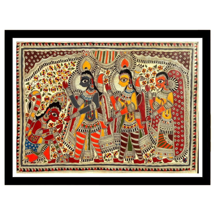 Ram Laxman Madhubani Painting, Framed Art